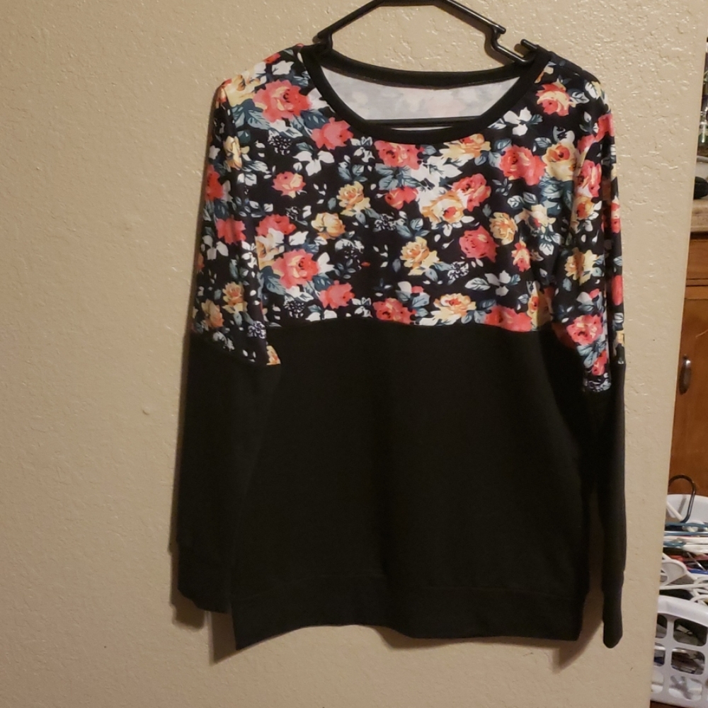 Black and Floral Top